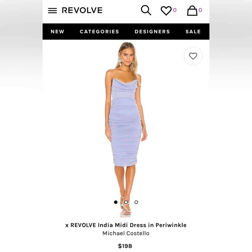NWT Michael Costello India Midi Dress in Periwinkle